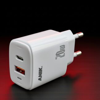 Anik ANIK AT50 20W PD + QC3.0 Super Fast Charger (with Free Cable) | Mobile & iPhone Charger | Smart Protection Technology, fast charger, mobile charger, PD charger, QC3.0 charger,