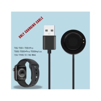 2 Pin Smart Watch Charger Cable Only For T55/T500 ,T500+Pro ,T500+ Plus ,X7/X8 ,W66 , 0.3 m Compatible With T5S, T55/T55+, T500, T500+Pro, T500+ Plus, T900, X7/X8, W66