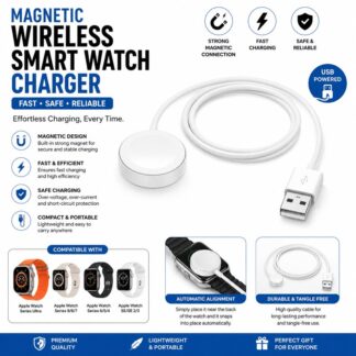 Magnetic Wireless Smart Watch Charger – Fast Charging Dock Station for Smart Watches, Compact Portable USB Charging Cable for Convenient Daily Use