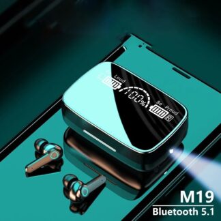 M19 Tws Digital Display Bluetooth Headset/With Flashlight Earbuds Tws Earphone Touch Control Wireless Bluetooth 5.1 Headphones With Microphone Good Effect And Easy To Use - Bluetoo