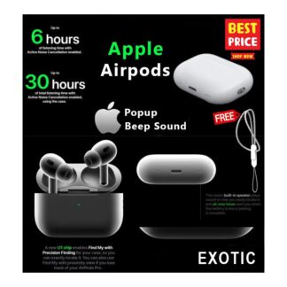 Airpods Pro 2nd Generation Made in Dubai /With Pop-up and Beep Sound /High Bass & Longe Battery Bakup Whit Strap