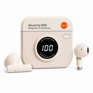 Q86 TWS Wireless Bluetooth Earbuds V5.3 Retro Camera Design | Hi-Fi Stereo Sound | LED Digital Display | Touch Control | HD Mic | Type-C Fast Charging | Android & iPhone Compatible