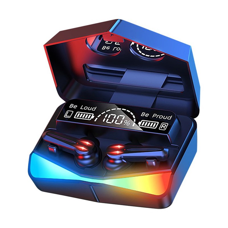 TWS M28 Wireless Earbuds Bluetooth V5.1 with 5 Hour Battery Life and Colorful Atmosphere Light