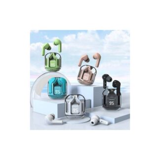 Wireless in-Ear Buds with LED Display, Noise-Canceling Bluetooth Earphones, Sport Earbuds Compatible with Apple/Android, TV, Laptop โ White