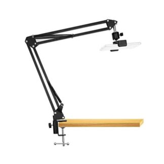 Overhead Video Stand Phone Holder Articulating Arm Tab Mount Boom Arm Articulating Tablet Phone Holder for Streaming Phone Baking Crafting