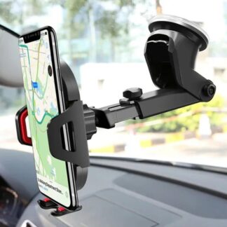 360° Rotating In-Car Suction Mobile Phone Holder Stand, Universal Car Mount for iPhone, Samsung, Xiaomi, and All Smartphones with Silicone Suction Cup, Black