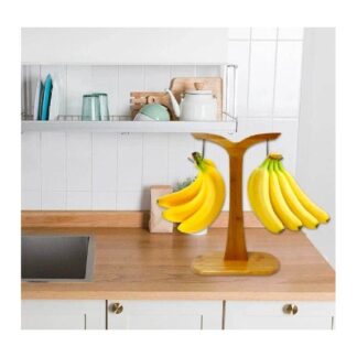 Wooden Banana Holder Stand for Kitchen Home Office Countertop Fruit Hanger Durable Stylish