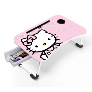 Adjustable Laptop Desk with Cup Holder and Storage Slot - Foldable Laptop Stand for Bed/Desk