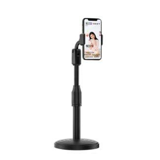 Tripod for Phone Tabletop Stand Height Angle Adjustable Stand, Phone Holder for Desk Compatible with OnePlus Redmi Samsung Mi Oppo Vivo iPhone12 Mini 11 Pro Xs Xr X 8 7 Plus, All S
