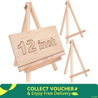 12 Inch Tall Wood Easel Stand For Painting Canvas, Small Art Tabletop Display Tripod Holder Stand