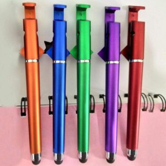 Combo 5-PCS Universal 3 in 1 Capacitive Stylus Pen with Mobile Stand Holder, Writing Pen, Capacitive Pen for Mobile use, Compatible for Android Touch Screen