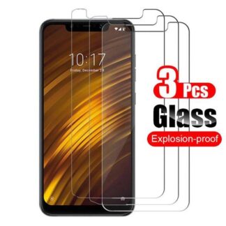 3-Piece Tempered Glass Screen Protector for Xiaomi Poco F1 - Transparent