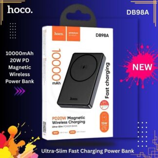 HOCO DB98A 10000mAh 20W PD Magnetic Wireless Power Bank Ultra Slim Fast Charging (15W Wireless + Type-C PD) by AST