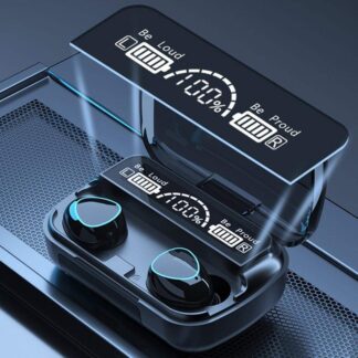 M10 TWS Earphone 9D Stereo LED Digital Display Touch CVC8.0 Digital Noise Reduction Technology (With 2000mAh Mini Power Bank Charging Box)