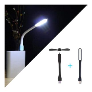 2 in 1 USB Fan-LED Light Flexible Portable Mini Fan USB LED Light Lamp For Power Bank Laptop