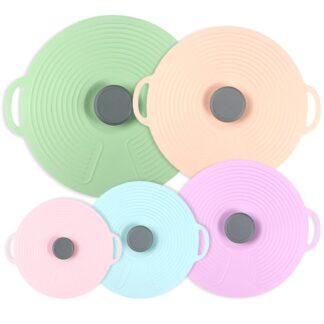 Leeseph Silicone Lids for Bowl, Reusable Sealed Suction Lids Fits Cups, Bowls, Plates, Pots, Pans, Food Storage Kitchen Gadgets