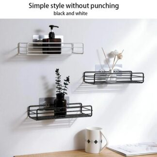 Kitchen bathroom wall storage rack metal shower gel shampoo stand shelf _ Jess Gadget