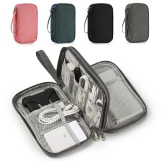 Portable Gadget Bag for Data Cable Mobile Power bank Earphone Organizer Storage Bag Travel kit Carry Bag Digital case Double Layer Digital USB Hard Disk Protection Bag