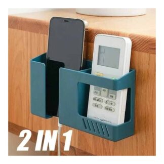 2 In 1 Wall-mounted Mobile Phone Remote Control Storage Box Multifunctional Punch-free Storage Rack Wall Debris Storage Holders Best Gadgets
