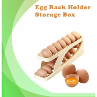 Double-Layer Egg Dispenser Automatic Roll-Down Egg Storage Rack Slide Egg Carton Refrigerator Egg Basket Kitchen Countertop Egg Holder Best Gadgets