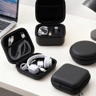 3C Hard Shell Digital Gadgets Storage Bag Artificial Leather Earphone Charger Case Data Cable U Disk Organizer