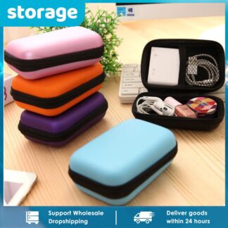 1/2PCS Portable Charger Storage Box Phone Case Wireless Headphones Earphone Zipper Bag Key U Disk USB Cord Data Cable Organizer