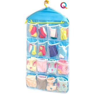 Hanging Candy Wardrobe Storage Organizer Multipurpose Wardrobe/Wall Mounted 16 Grid Storage Bag for Clothing, Accessories, Small Gadgets, Slippers, Toys Organiser